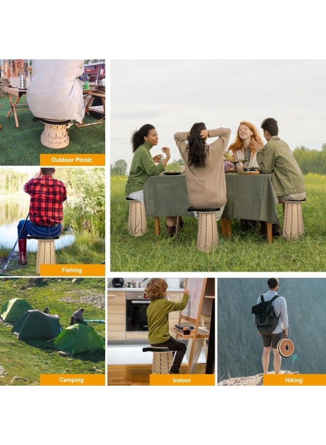 Forest Home Folding Stool with PVC Soft Cushion Portable Stool Chair of Load Capacity 250kg Collapsible Stool for Adults for Camping Fishing Hiking Barbecue - Image 3